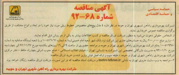 4 مدل پیچ های مخصوص خطوط ریلی و ... 