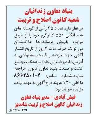 فروش تعداد 20 راس گوساله