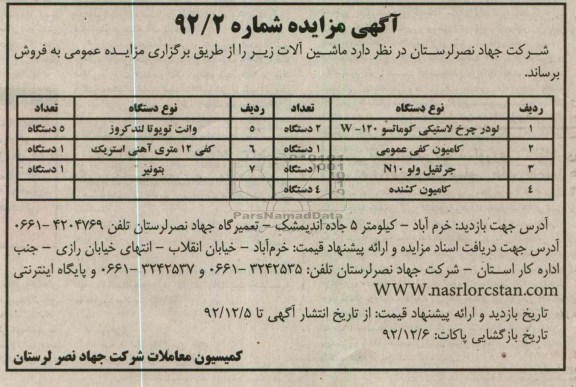 فروش لودر چرخ لاستیکی لاستیکی و ...