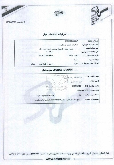 یت PSAبه روش وایداس