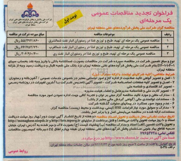 تهیه ، طبخ و توزیع غذا در رستوران 