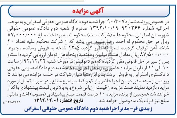 تعداد 20 شاخه آهن