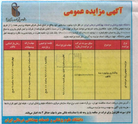 واگذاری بیلبورد سه وجهی خود 
