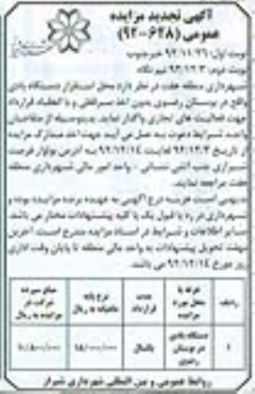 استقرار دستگاه بادی واقع در بوستان رضوی