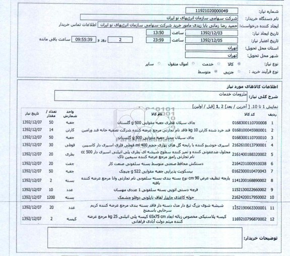 ملزومات خدمات