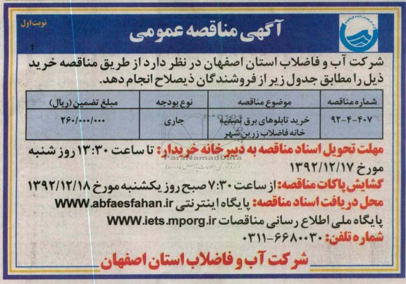 خرید تابلوهای برق تصفیه خانه فاضلاب زرین شهر 