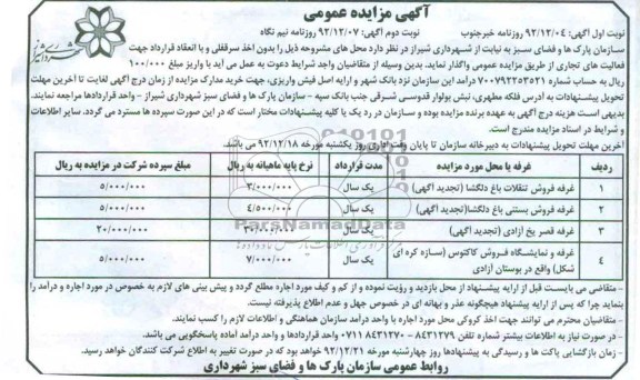 غرفه فروش تنقلات باغ دلگشا