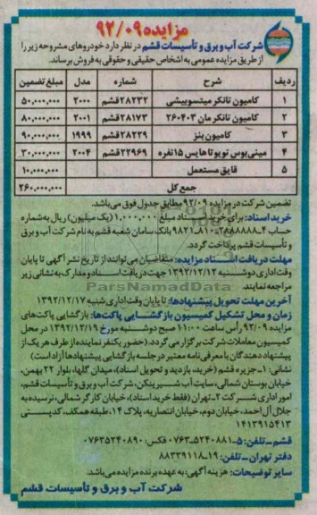 فروش کامیون تانکر میتسوبیشی و ...