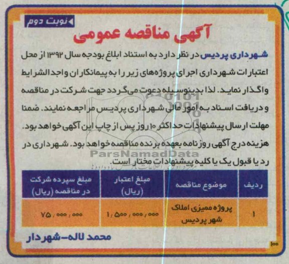 پروژه ممیزی املاک 