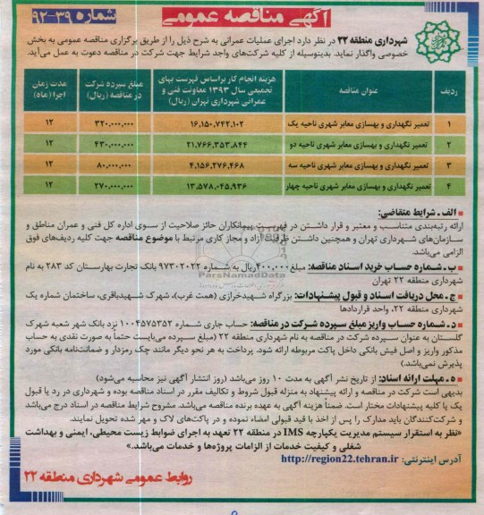 تعمیر نگهداری و بهسازی معابر شهری