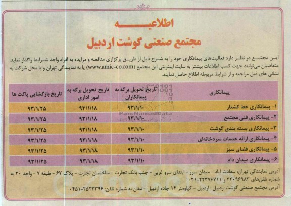  پیمانکاری خط کشتار