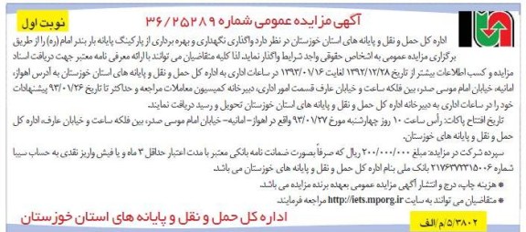 واگذاری نگهداری و بهره برداری از پارکینگ