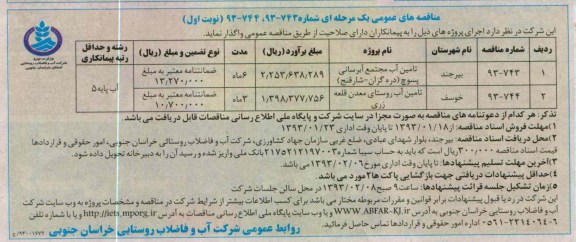تامین آب مجتمع آبرسانی  و ...