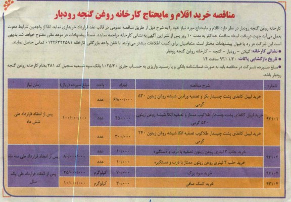 خرید لیبل کاغذی پشت چسبدار و خرید حلب 3 لیتری روغن زیتون و ...