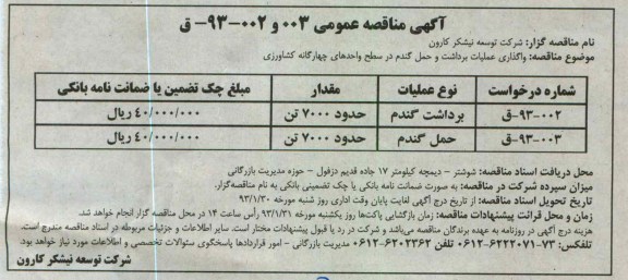 واگذاری عملیات برداشت و حمل گندم در سطح واحدهای چهارگانه کشاورزی