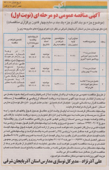 احداث مدرسه 12کلاسه زمین آموزشی 