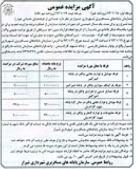 واگذاری تعدادی از غرفه های خدماتی خود