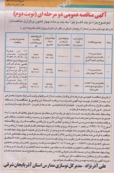 احداث مدرسه 12کلاسه زمین آموزشی 