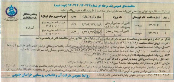 تامین آب مجتمع آبرسانی  و ...
