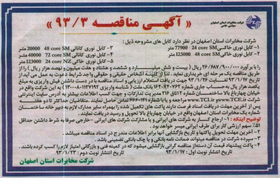 خریداری کابل نوری خاکی و کابل نوری کانالی