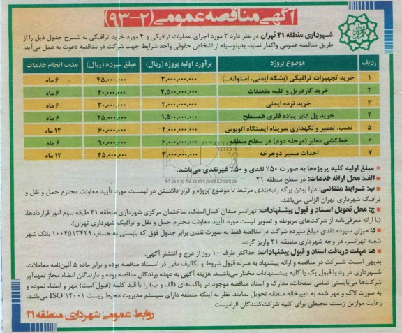 خرید تجهیزات ترافیکی 