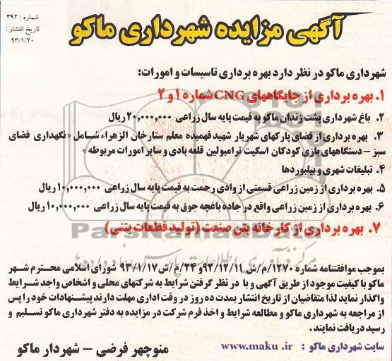 بهره برداری تاسیسات و امورات...