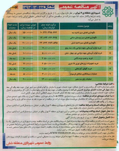 نگهداری فضای سبر ناحیه سه