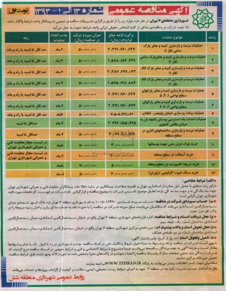 عملیات مرمت و بازسازی ابنیه و معابر ...