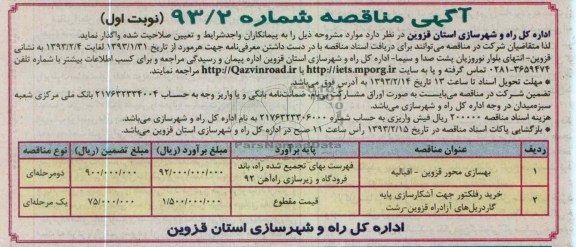 واگذاری بهسازی محور ...