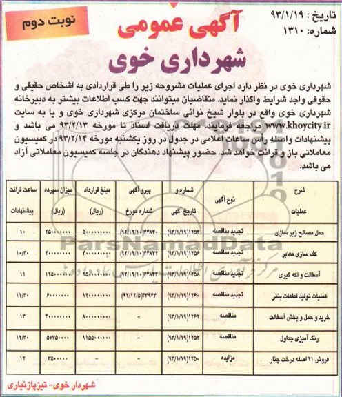 حمل مصالح زیرسازی...