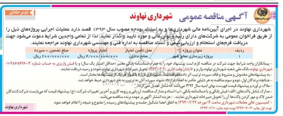  پروژه زیرسازی معابر شهر  ...