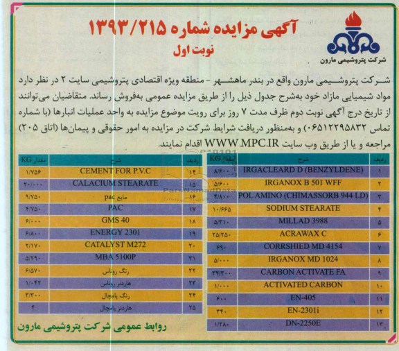 ....و IRGACLEARD D (BENZYLDENE)فروش مواد شیمایی شامل