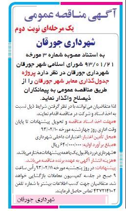 پروژه جدول گذاری معابر شهر جورقان 