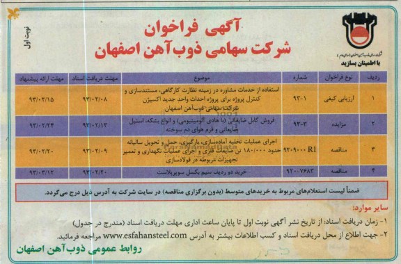 استفاده از خدمات مشاوره در زمینه نظارت کارگاهی ، مستندسازی و کنترل پروژه برای احداث واحد جدید اکسیژن