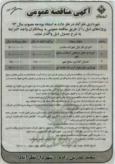 اجرای فاز اول شهرک ...