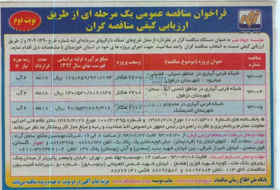 شبکه فرعی آبیاری ...