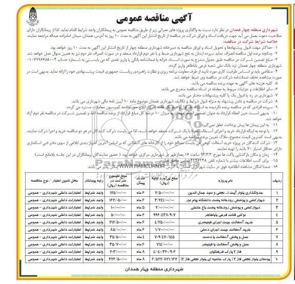  واگذاری پروژه های عمرانی 