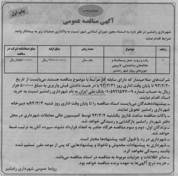 رفت و روب , حمل پسماندها و ...