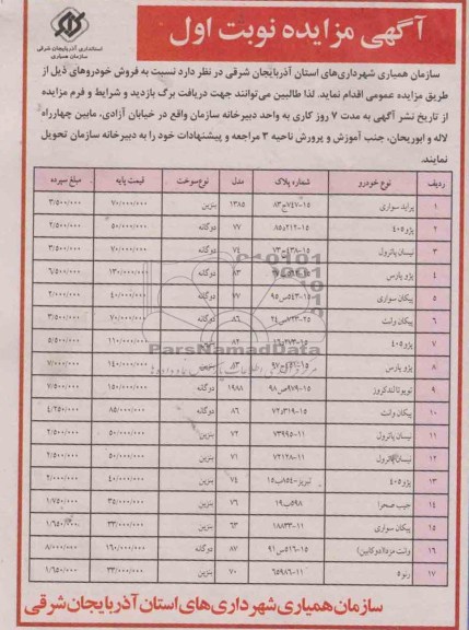 فروش خودرو های سواری