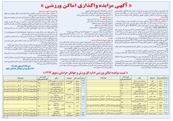 واگذاری اماکن ورزشی 