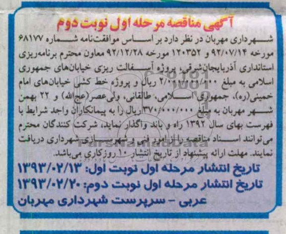 پروژه آسفالت ریزی خیابان ...