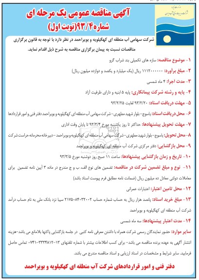 سازه های تکمیلی بند 