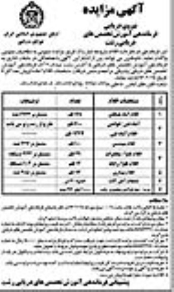 واگذاری اقلام بهداری ، ضایعات آهن آلات و ....