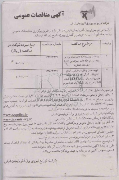 برداشت و ورود اطلاعات شبکه برق بر پایه سیستم اطلاعات جغرافیایی GIS و ...