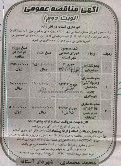  جدولگذاری سطح شهر 