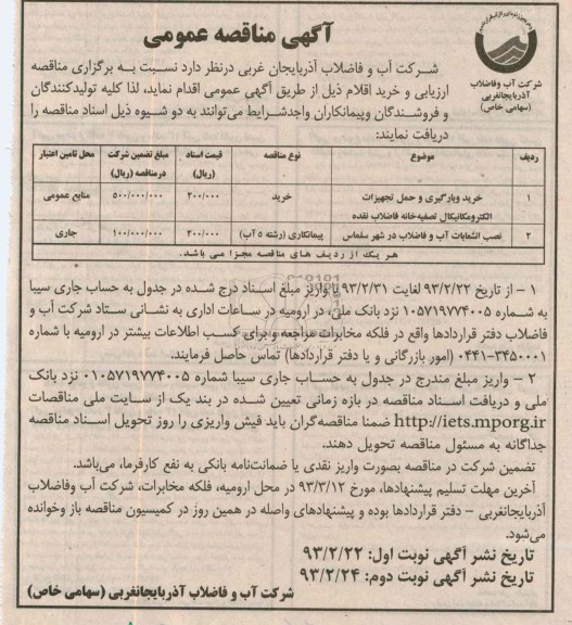 خرید و بارگیری و حمل تجهیزات الکترومکانیکال و ...