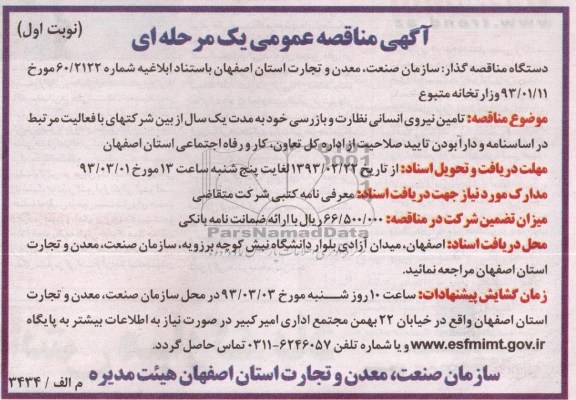تامین نیروی انسانی نظارت و بازرسی 
