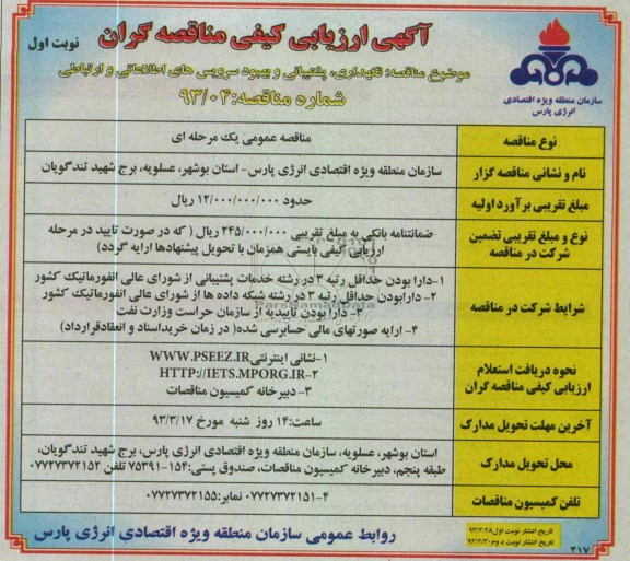 نگهداری , پشتیبانی و بهبود سرویس های اطلاعاتی و ارتباطی 