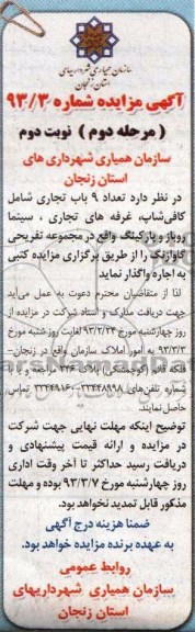 تعداد 9 باب تجاری شامل کافی شاپ ، غرفه های تجاری ، سینما روباز ...
