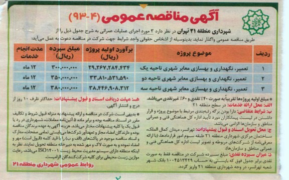 تعمیر ، نگهداری و بهسازی معابر شهری 